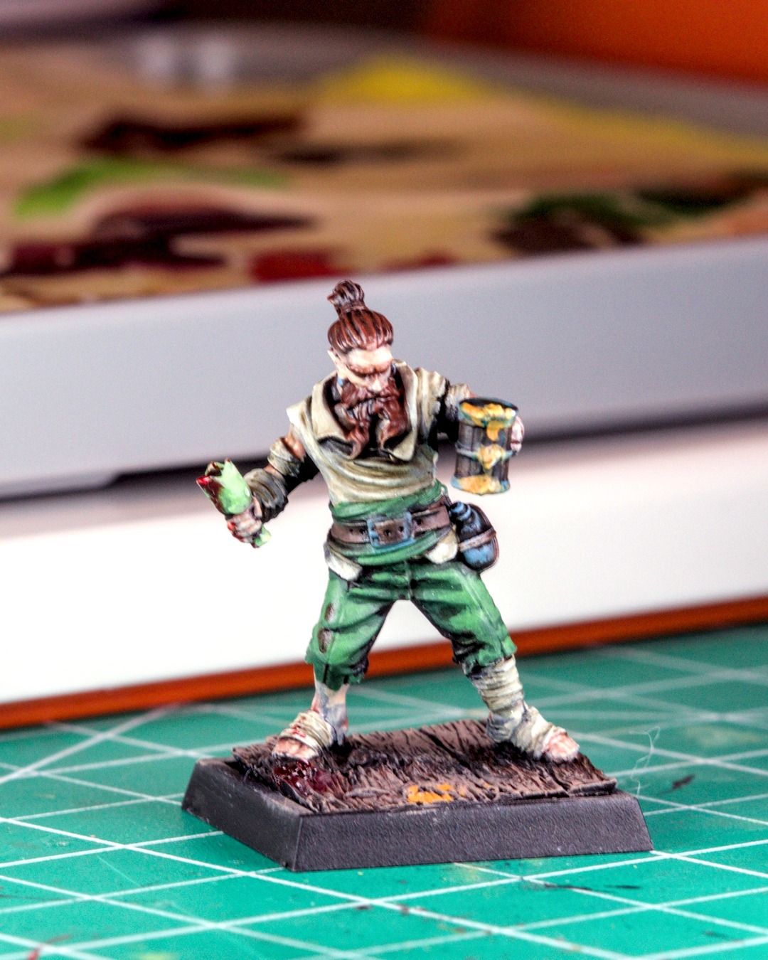 Ivar Eriksson, the Norse Star Player I painted for his debut, in green trousers with a tankard and a broken bottle